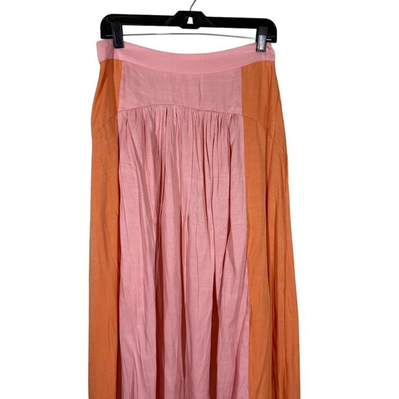 Petal & Pup Pink & Orange Color Block High Low Maxi Skirt Women's US Size 8 - Picture 3 of 9